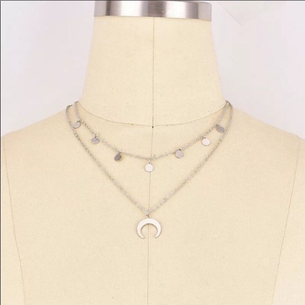 Layered Moon Necklace - Picture 2 of 5